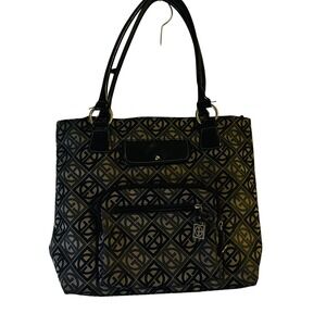 Tote Bag Black Grey Monogram Shoulder‎ Bag